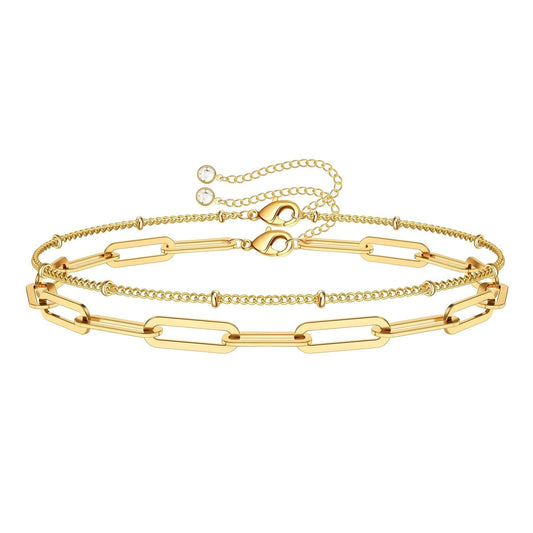 18K GOLD PLATED Double Chain Bracelet