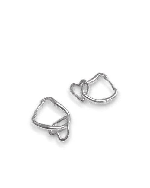 925 Sterling Silver Heart Drop Earrings