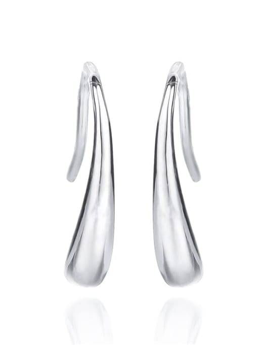 925 Sterling Silver Water Drop Huggie Earrings
