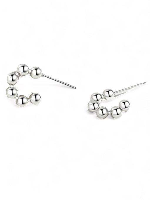 925 Sterling Silver Bead Stud Earrings