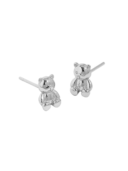 925 Sterling Silver Bear Stud Earrings