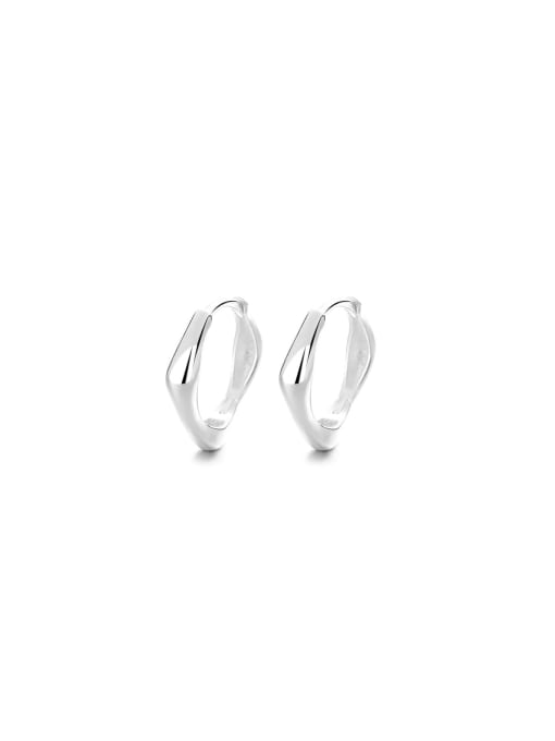 925 Sterling Silver Squared Hoop Earrings
